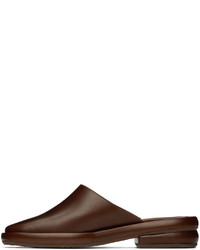 dunkelbraune Leder Slipper von Eckhaus Latta