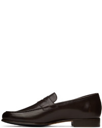 dunkelbraune Leder Slipper von Paul Stuart