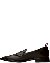 dunkelbraune Leder Slipper von Thom Browne