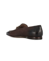 dunkelbraune Leder Slipper von Salvatore Ferragamo