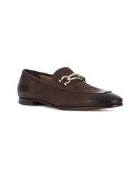 dunkelbraune Leder Slipper von Salvatore Ferragamo