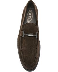 dunkelbraune Leder Slipper von Tod's