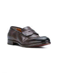 dunkelbraune Leder Slipper von Santoni