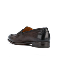 dunkelbraune Leder Slipper von Santoni