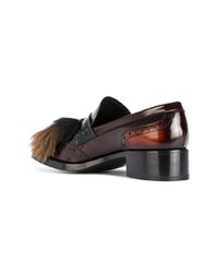 dunkelbraune Leder Slipper von Prada