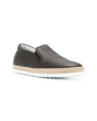 dunkelbraune Leder Slipper von Tod's