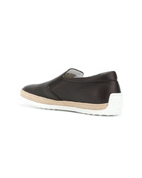 dunkelbraune Leder Slipper von Tod's