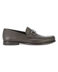 dunkelbraune Leder Slipper von Salvatore Ferragamo