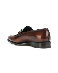 dunkelbraune Leder Slipper von Salvatore Ferragamo