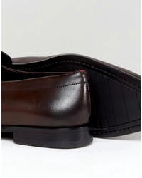 dunkelbraune Leder Slipper von Hugo Boss