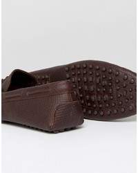 dunkelbraune Leder Slipper von Asos