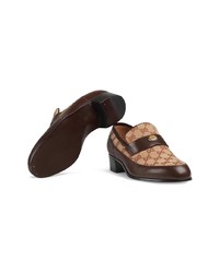 dunkelbraune Leder Slipper von Gucci