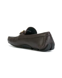 dunkelbraune Leder Slipper von Salvatore Ferragamo