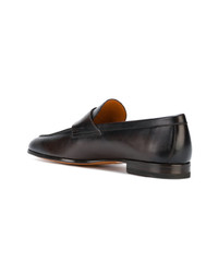 dunkelbraune Leder Slipper von Santoni