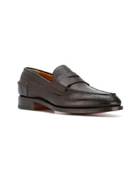 dunkelbraune Leder Slipper von Santoni