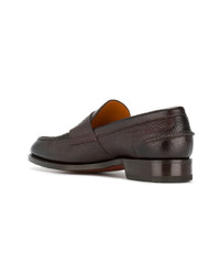 dunkelbraune Leder Slipper von Santoni