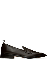 dunkelbraune Leder Slipper von Thom Browne