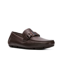 dunkelbraune Leder Slipper von Salvatore Ferragamo