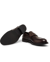 dunkelbraune Leder Slipper von Berluti