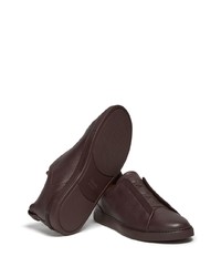 dunkelbraune Leder Sportschuhe von Zegna