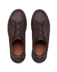 dunkelbraune Leder Sportschuhe von Zegna