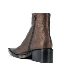 dunkelbraune Leder Stiefeletten von MM6 MAISON MARGIELA