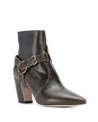 dunkelbraune Leder Stiefeletten von Miu Miu