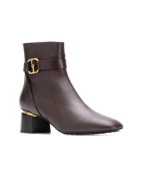 dunkelbraune Leder Stiefeletten von Tod's