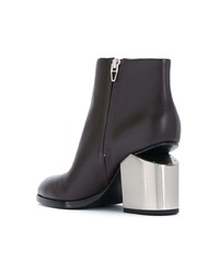 dunkelbraune Leder Stiefeletten von Alexander Wang