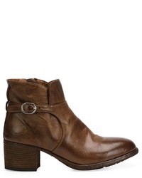 dunkelbraune Leder Stiefeletten von Officine Creative