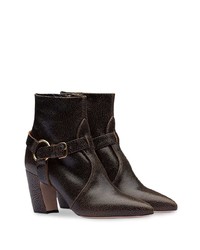 dunkelbraune Leder Stiefeletten von Miu Miu