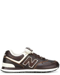 dunkelbraune Leder Turnschuhe von New Balance