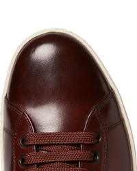 dunkelbraune Leder Turnschuhe von Tom Ford