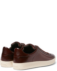 dunkelbraune Leder Turnschuhe von Tom Ford