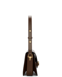 dunkelbraune Leder Umhängetasche von Gucci