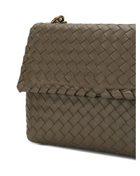 dunkelbraune Leder Umhängetasche von Bottega Veneta