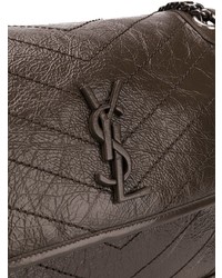 dunkelbraune Leder Umhängetasche von Saint Laurent