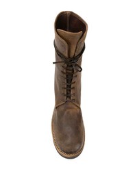 dunkelbraune Lederarbeitsstiefel von Guidi