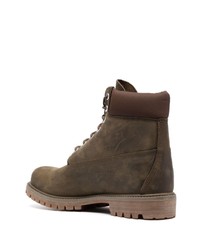 dunkelbraune Lederarbeitsstiefel von Timberland