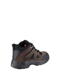 dunkelbraune Lederarbeitsstiefel von Amblers Safety