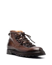 dunkelbraune Lederarbeitsstiefel von Officine Creative