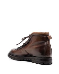 dunkelbraune Lederarbeitsstiefel von Officine Creative