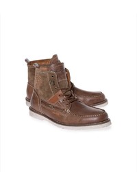 dunkelbraune Lederarbeitsstiefel von Camp David