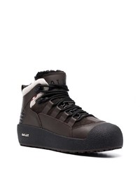 dunkelbraune Lederarbeitsstiefel von Bally