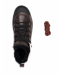 dunkelbraune Lederarbeitsstiefel von Bally