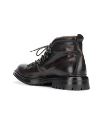 dunkelbraune Lederarbeitsstiefel von Officine Creative