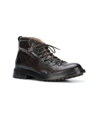 dunkelbraune Lederarbeitsstiefel von Officine Creative