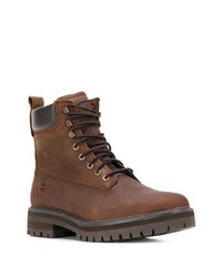 dunkelbraune Lederarbeitsstiefel von Timberland