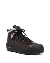 dunkelbraune Lederarbeitsstiefel von Bally