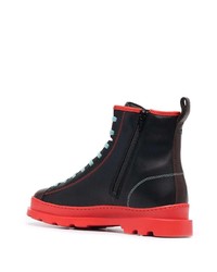 dunkelbraune Lederarbeitsstiefel von Camper